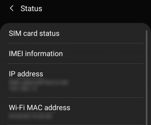 where to find mac address for samsung galaxy note 4